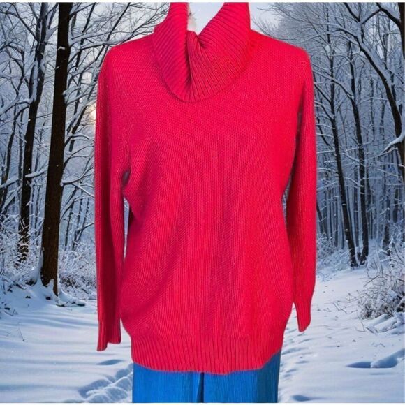Apt 9 Red Cowell neck sweater￼ - Picture 1 of 7